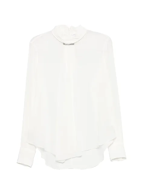 Monili-embellished silk blouse