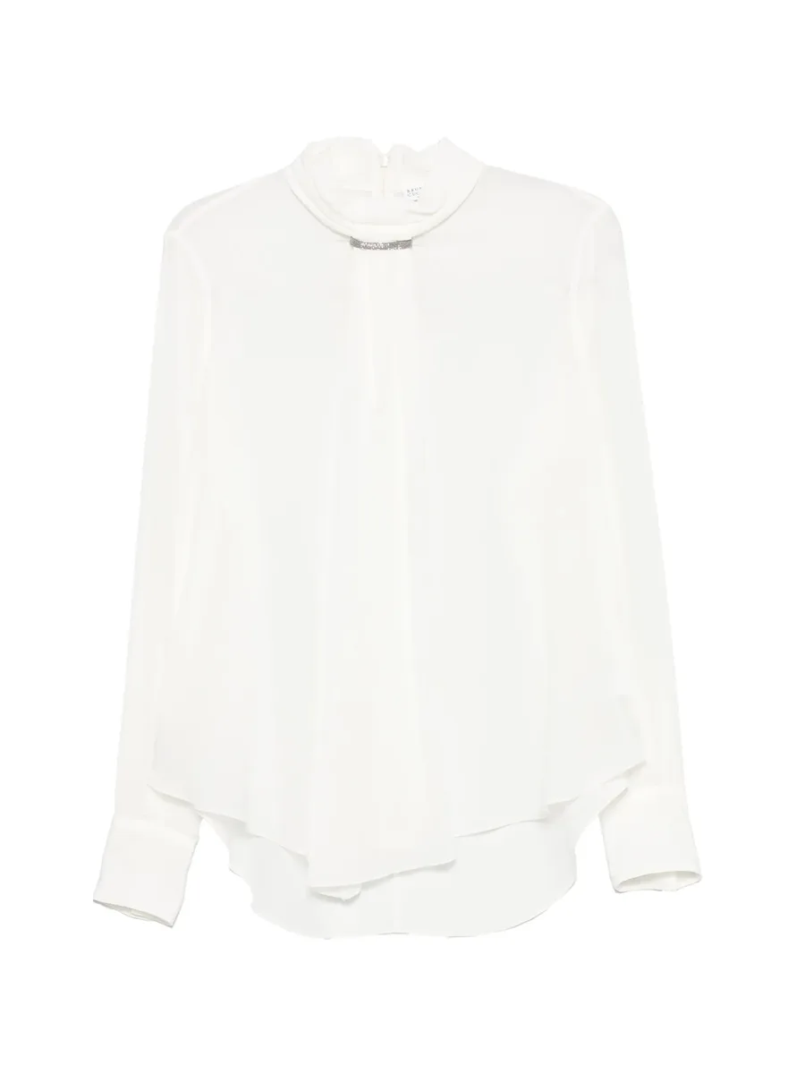 Monili-embellished silk blouse 1