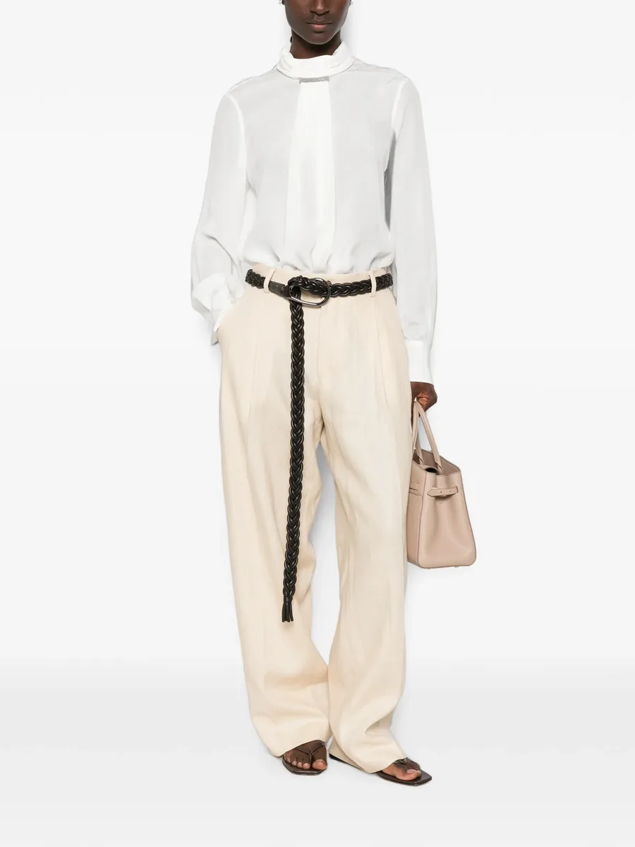 Monili-embellished silk blouse 4