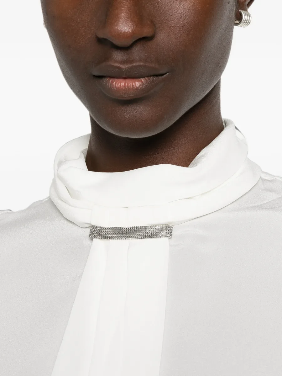 Monili-embellished silk blouse 9