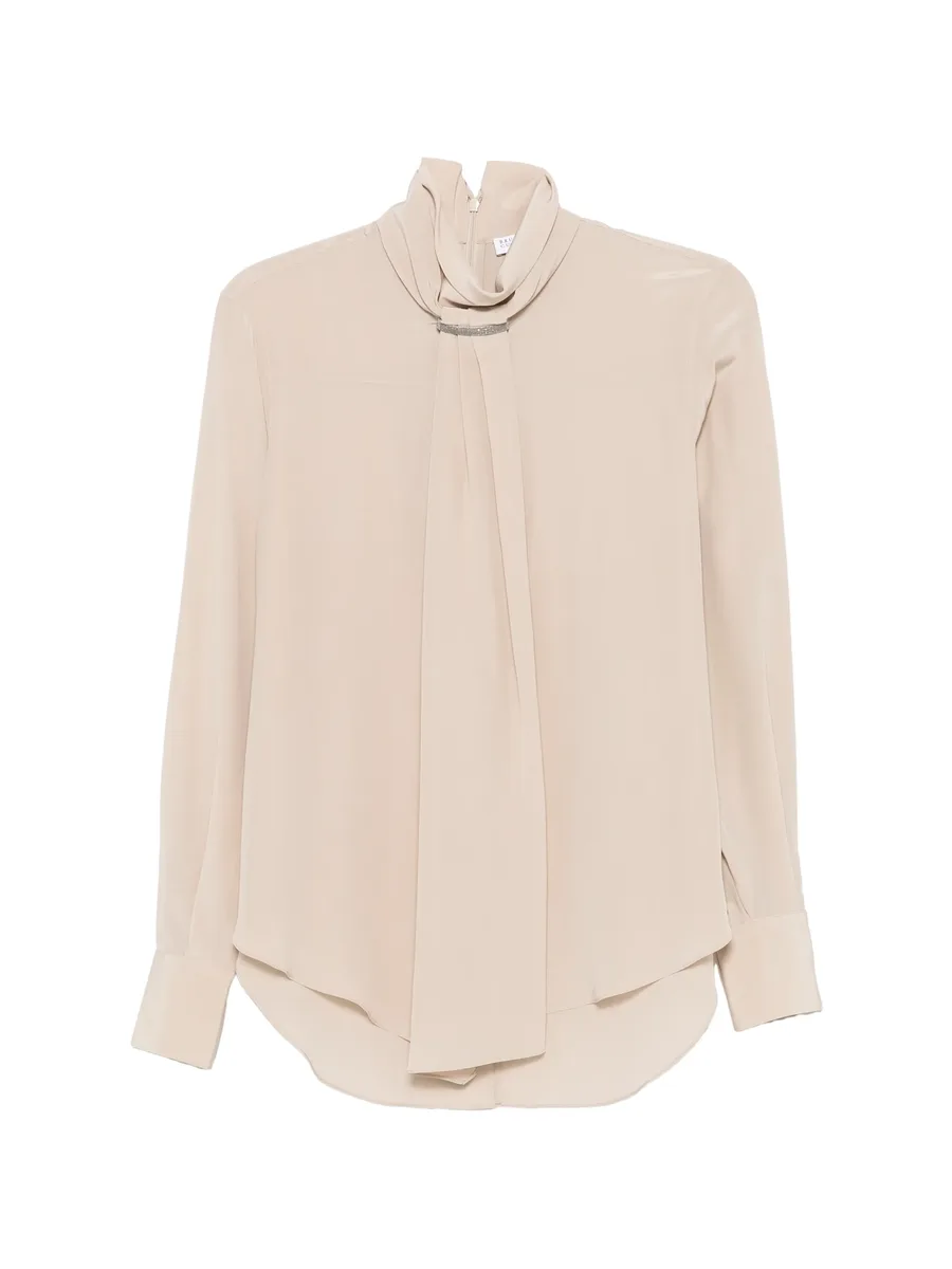 Monili-embellished high-neck blouse 2