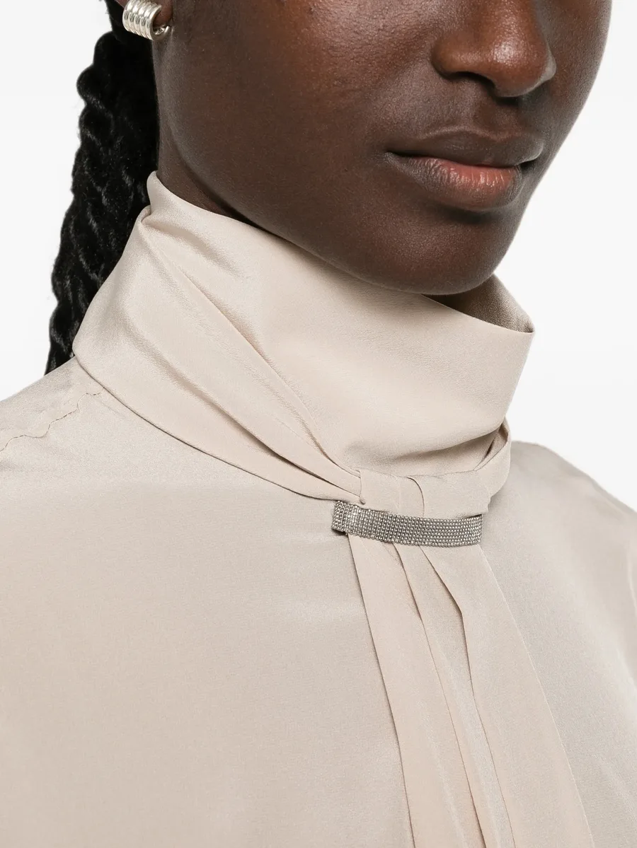 Monili-embellished high-neck blouse 10