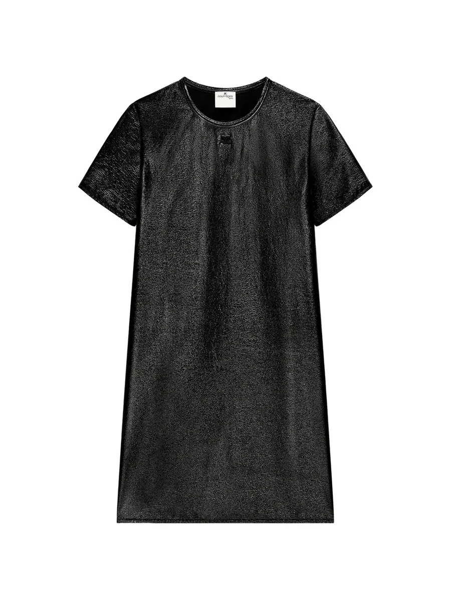 vinyl-effect short-sleeve mini dress 2