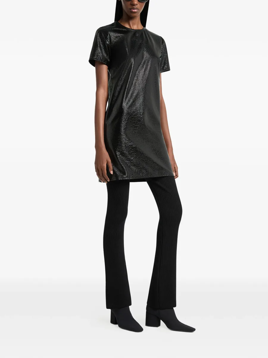vinyl-effect short-sleeve mini dress 5