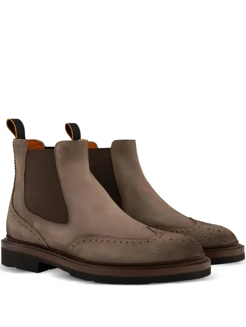 ботинки Santoni с брогированием