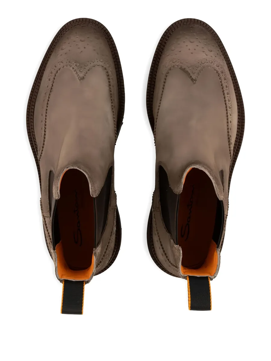 ботинки Santoni с брогированием 4