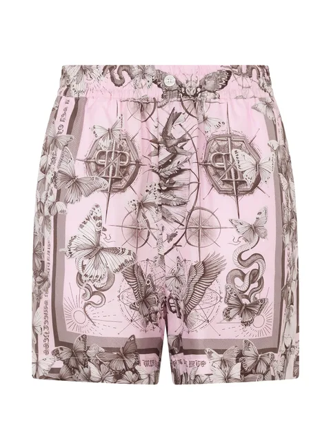 butterfly-print shorts