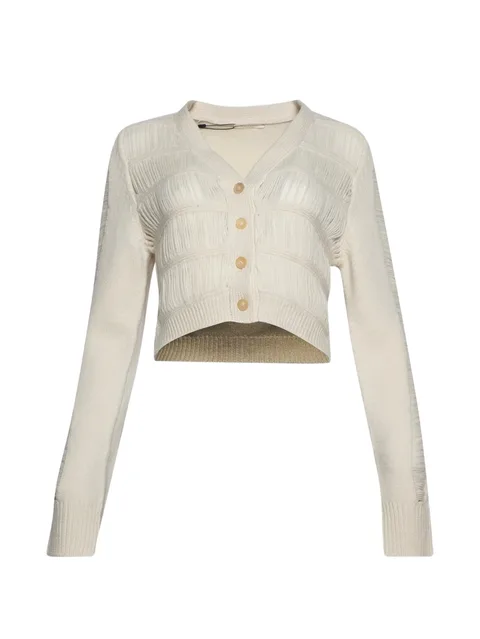textured cropped cardigan