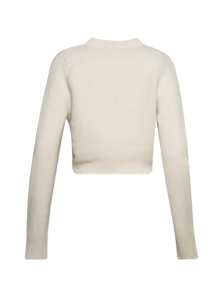 textured cropped cardigan 4