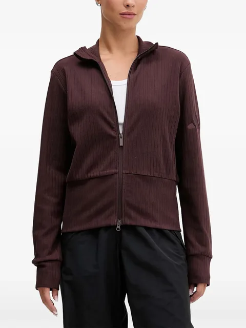 All S.Z.N. ribbed-knit zip-up cardigan