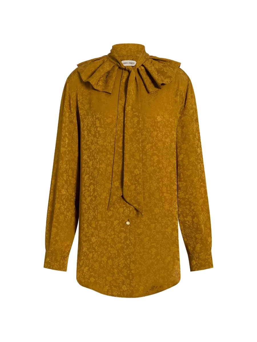 floral-pattern ruffled shirt 1