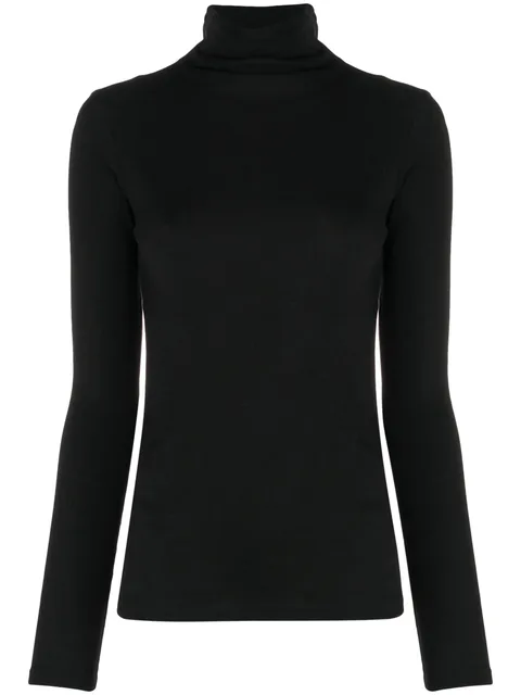 roll-neck cotton blouse