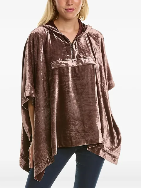 velvet hooded poncho