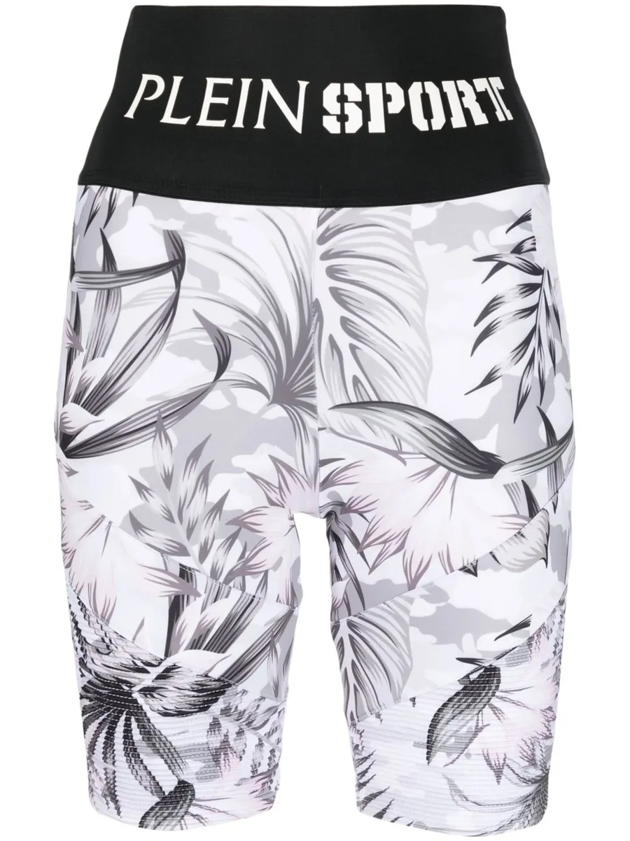 logo-waistband floral-print shorts 1