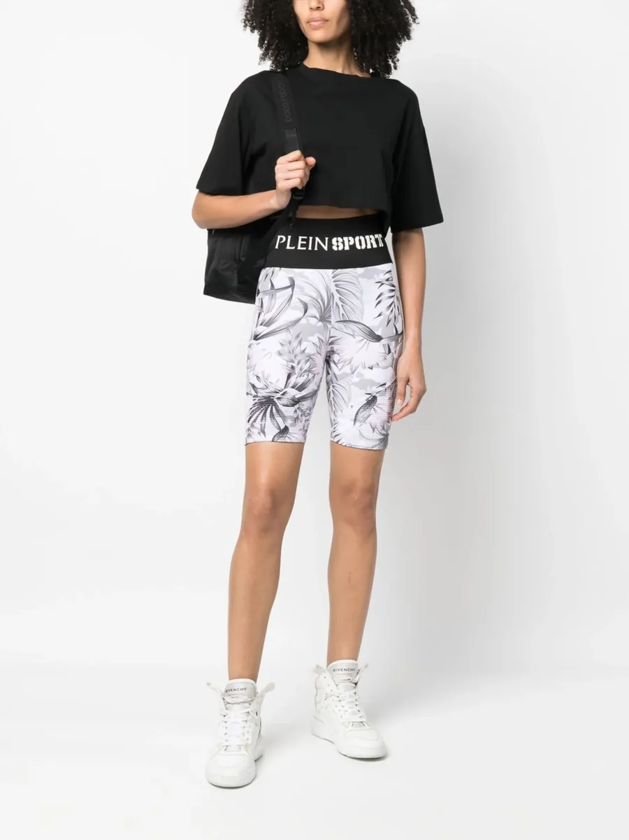 logo-waistband floral-print shorts 4