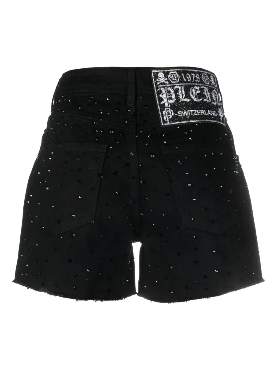 crystal embellished denim shorts 4