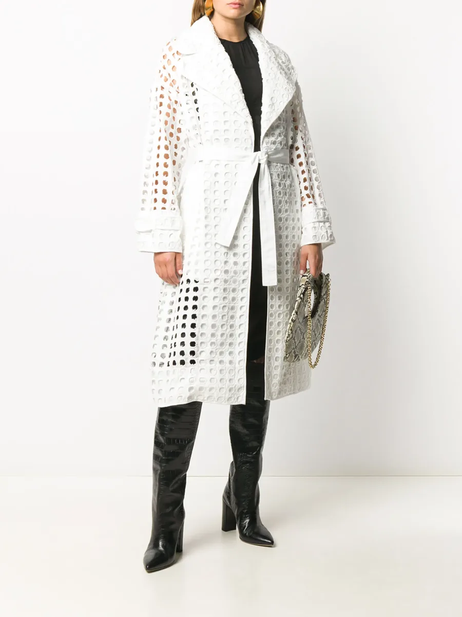 perforated-design midi coat 4