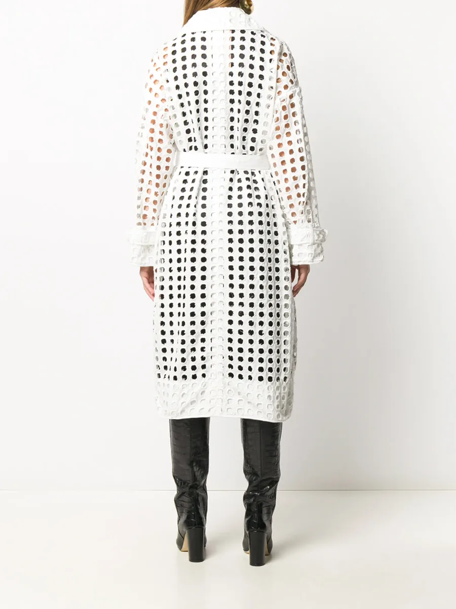 perforated-design midi coat 7
