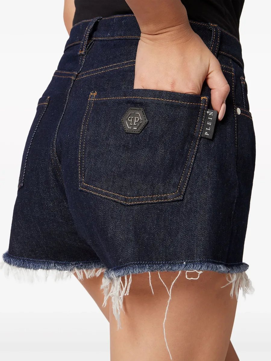logo-appliquéd denim mini shorts 7