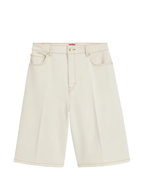 logo-patch denim shorts