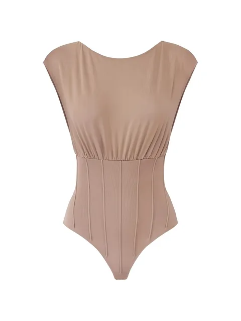 bodysuit in knit fabric with necklace