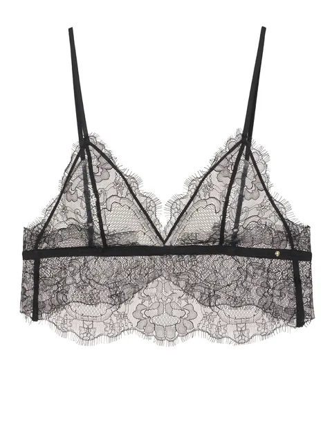 Lace scallop-hem bralette