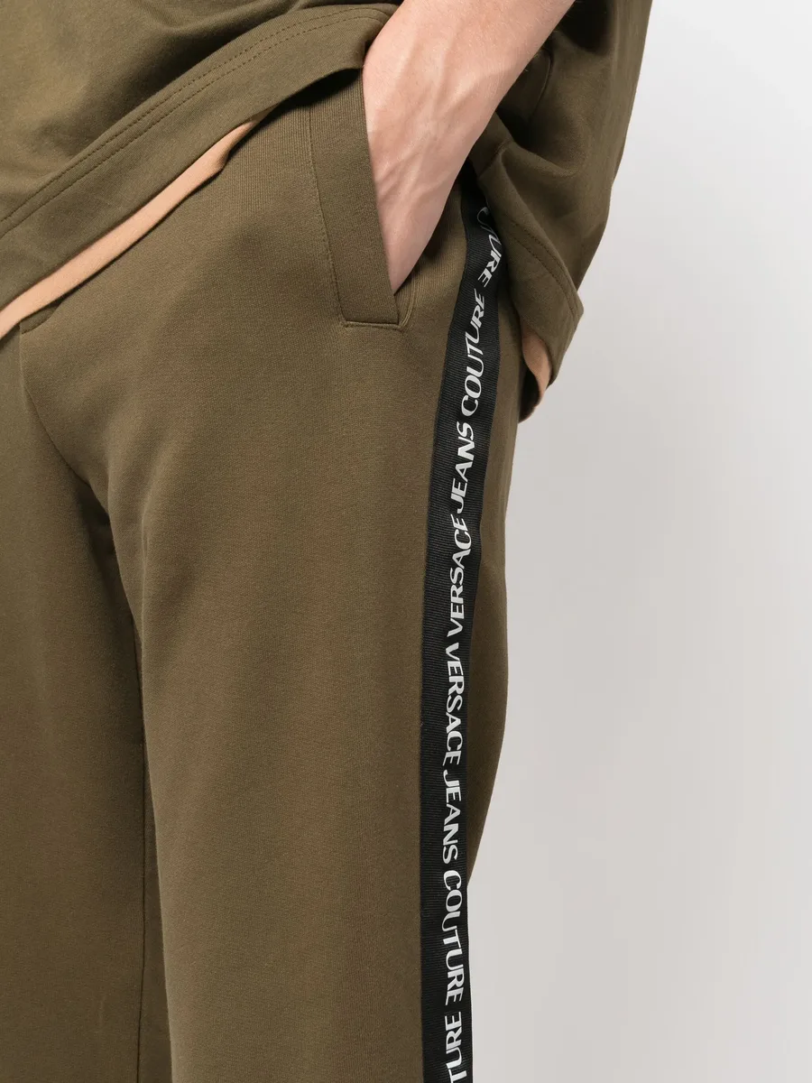 logo-tape detail cotton track pants 9