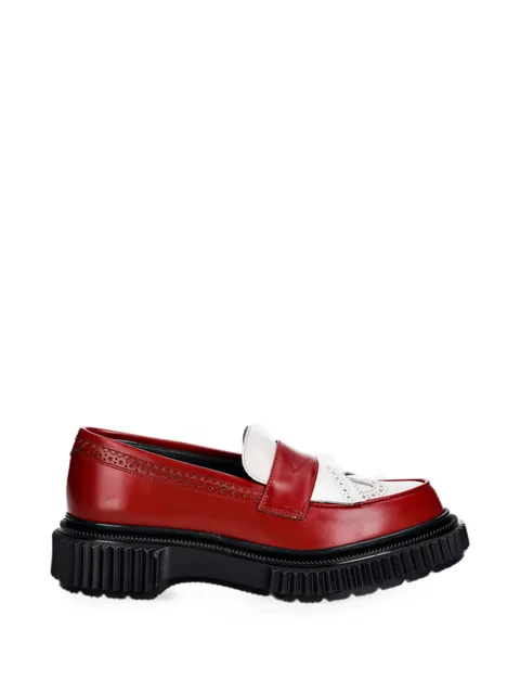 brogue-detail leather loafers