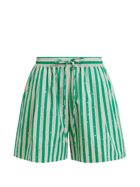 striped rhinestone-embellished shorts