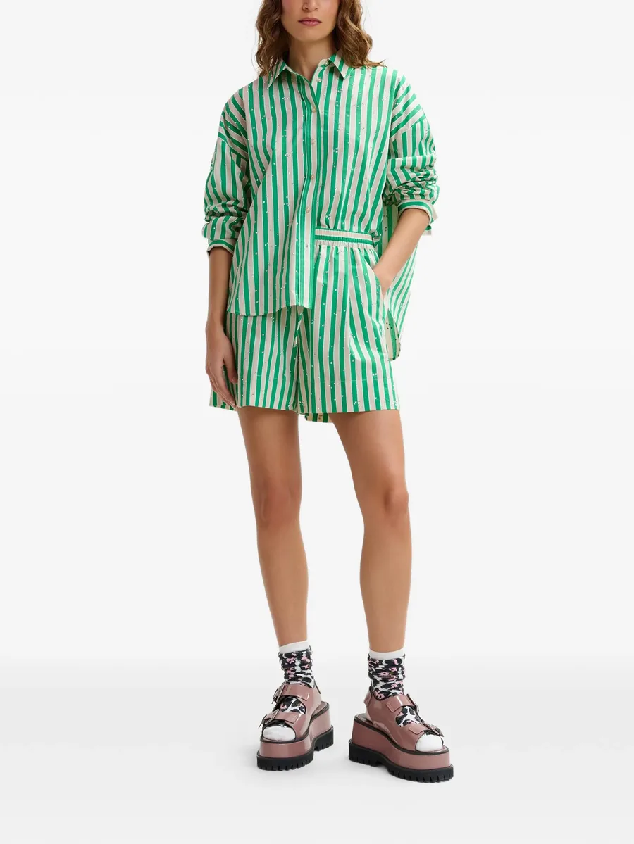 striped rhinestone-embellished shorts 4