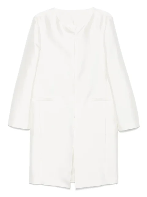 collarless silk coat