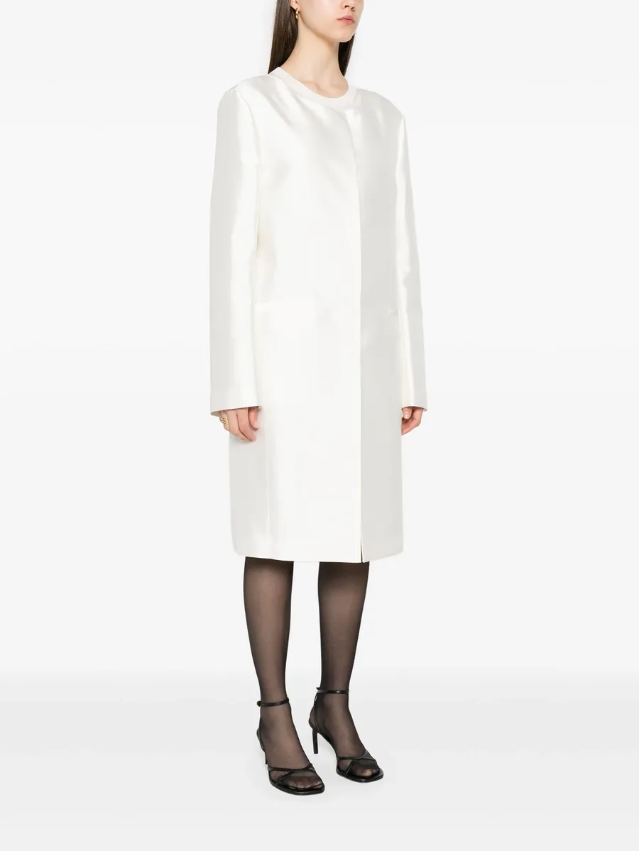 collarless silk coat 6