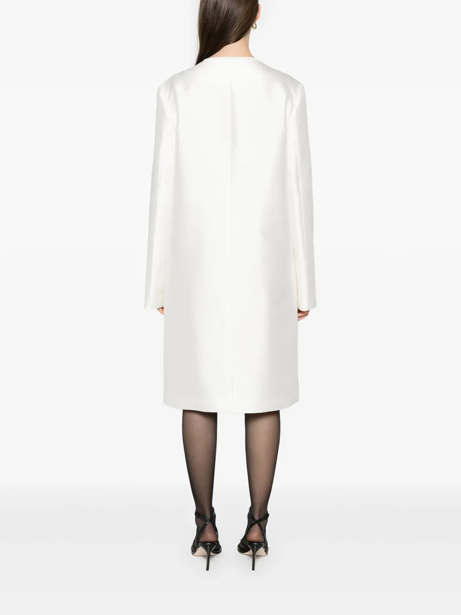 collarless silk coat 8