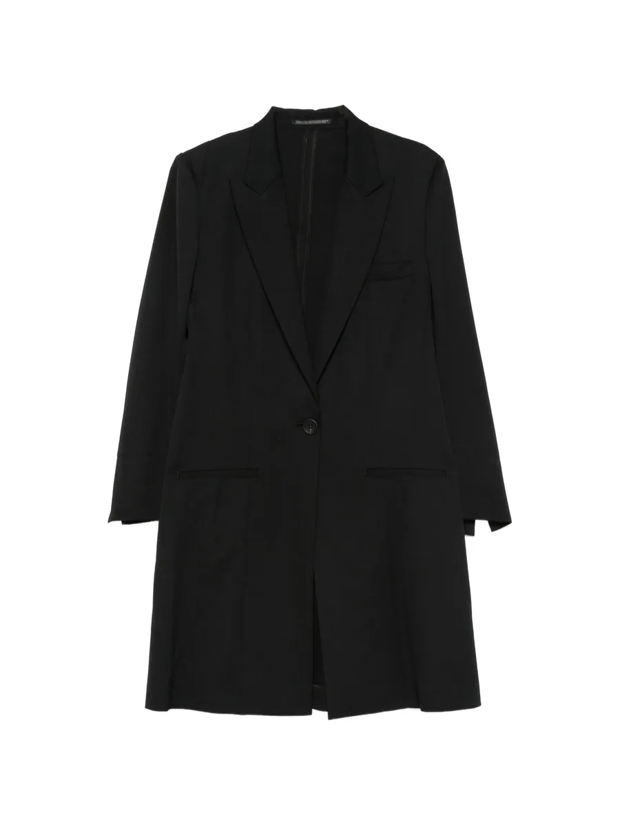 asymmetric-panel single-breasted coat 2