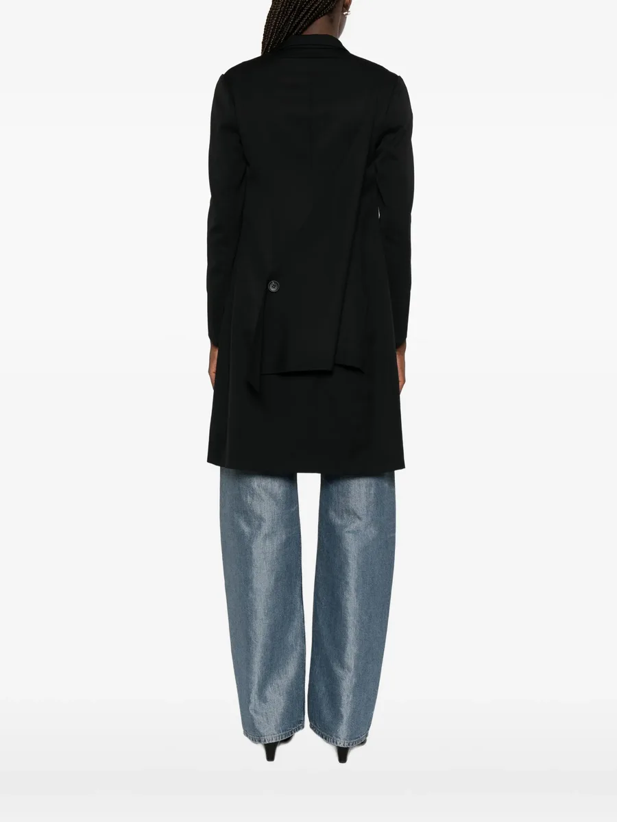 asymmetric-panel single-breasted coat 8