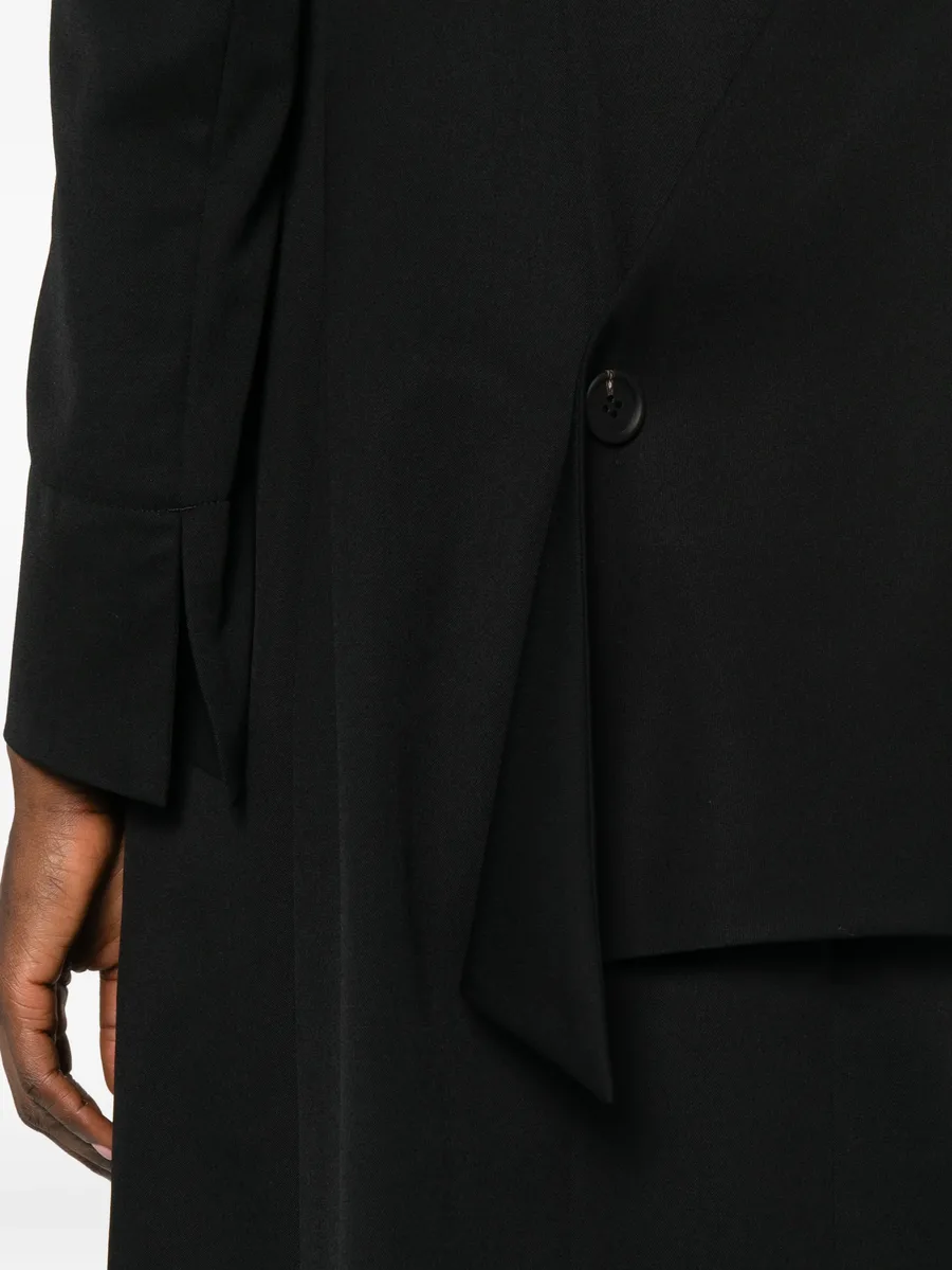 asymmetric-panel single-breasted coat 9