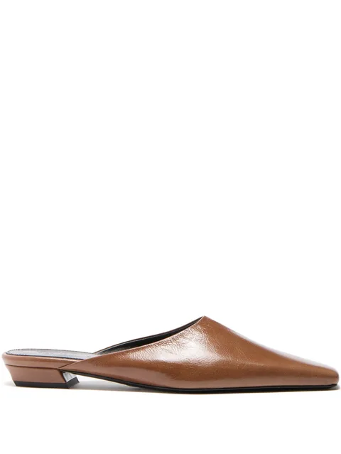Trap leather mules
