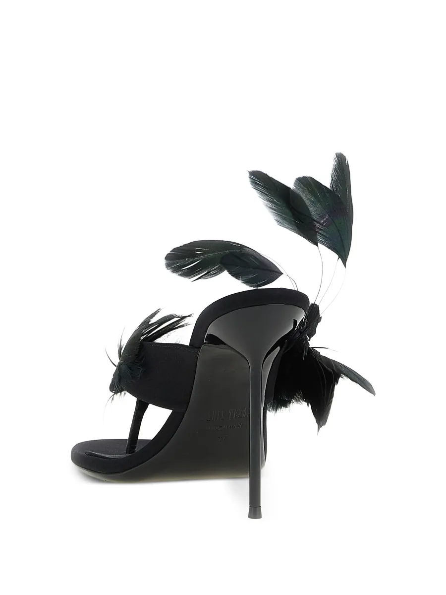шелковые мюли Lidia Feather Thong 6
