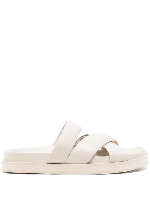 Nico crossover-strap leather slippers