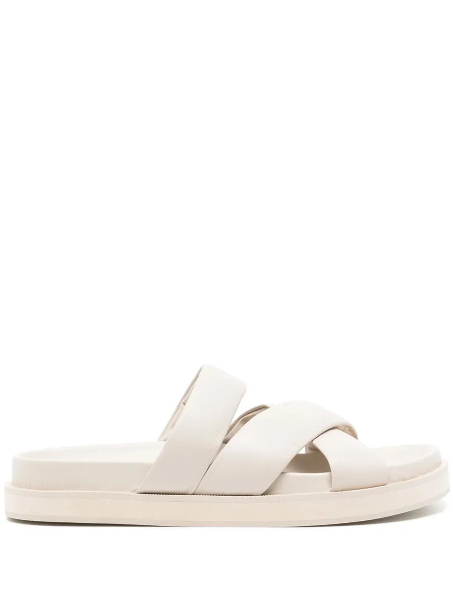 Nico crossover-strap leather slippers 1