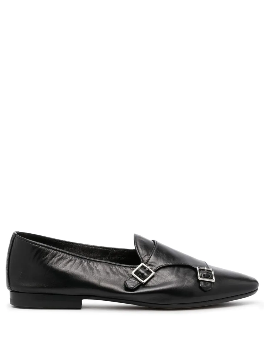buckle detail leather slippers 2