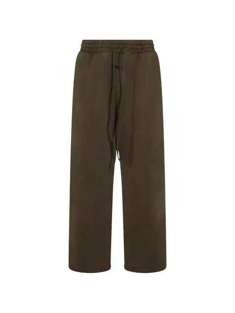 drawstring-waist logo-patch trousers