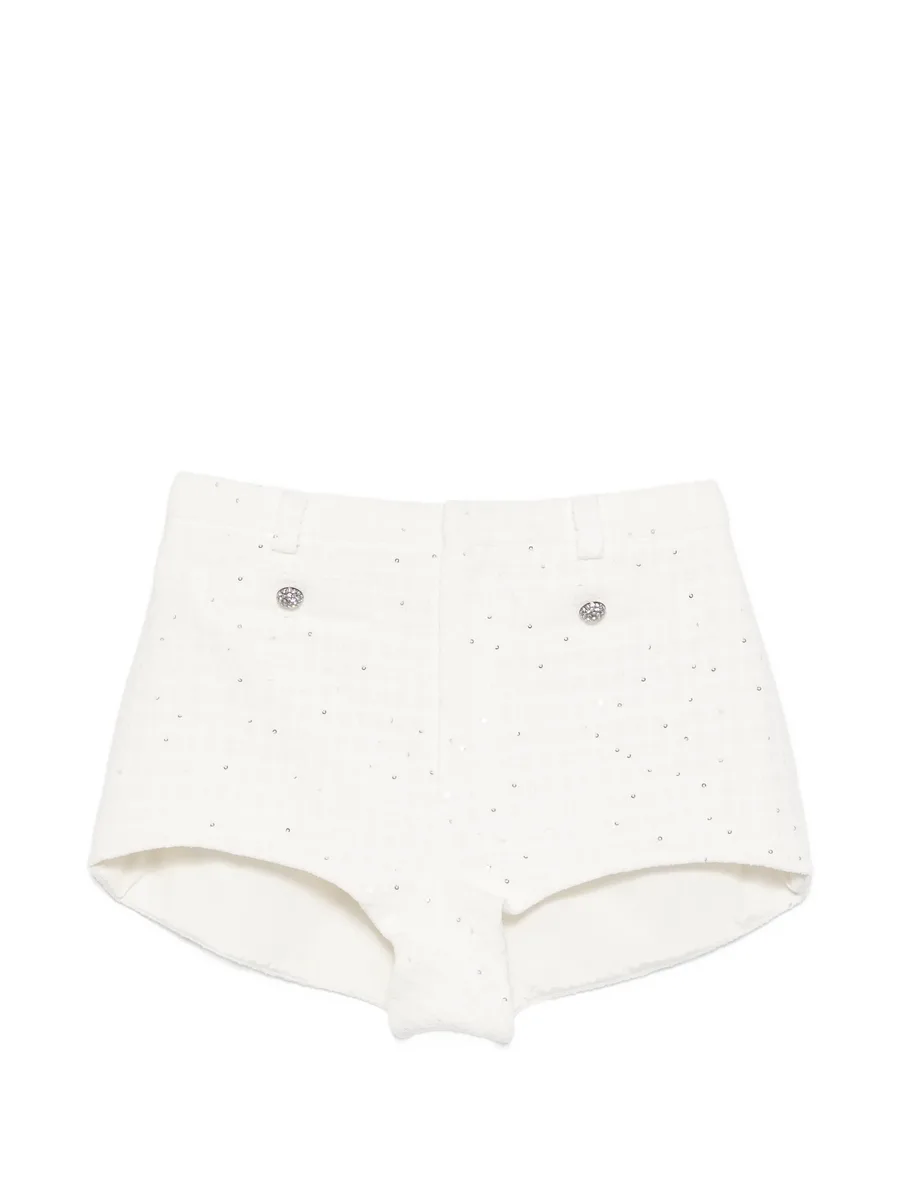embellished-button mini shorts 1