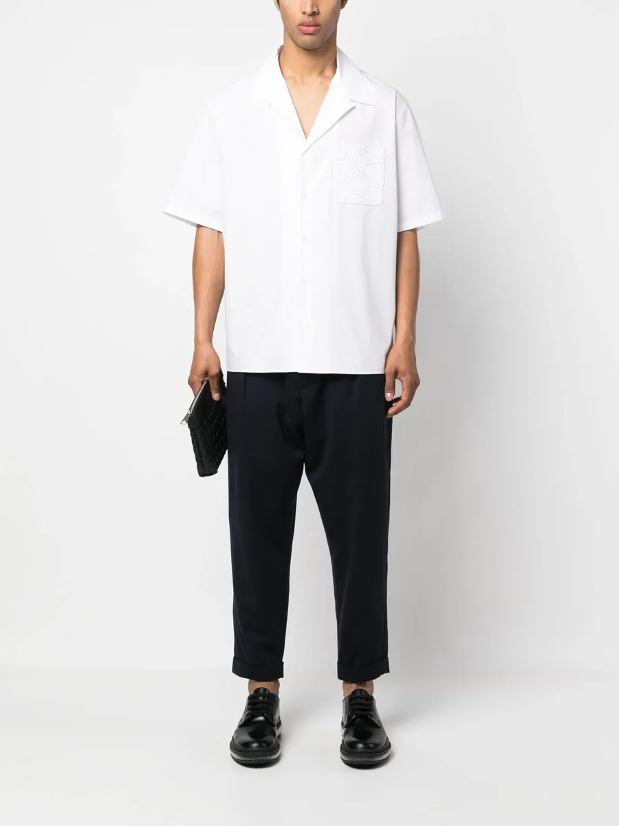 embossed-button drawstring-waist trousers 4