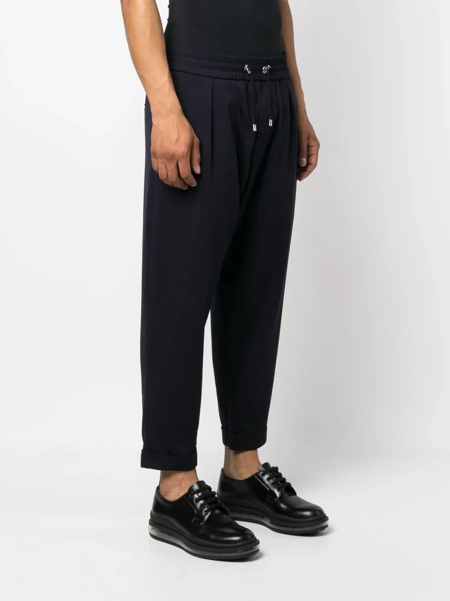 embossed-button drawstring-waist trousers 5
