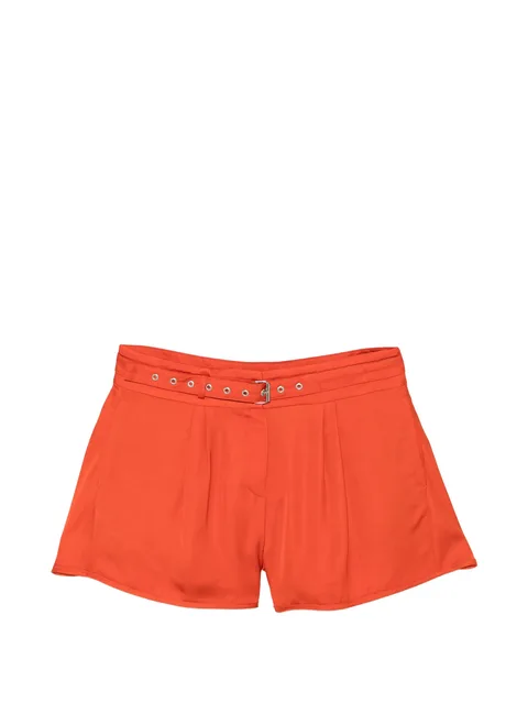belted pleated shorts