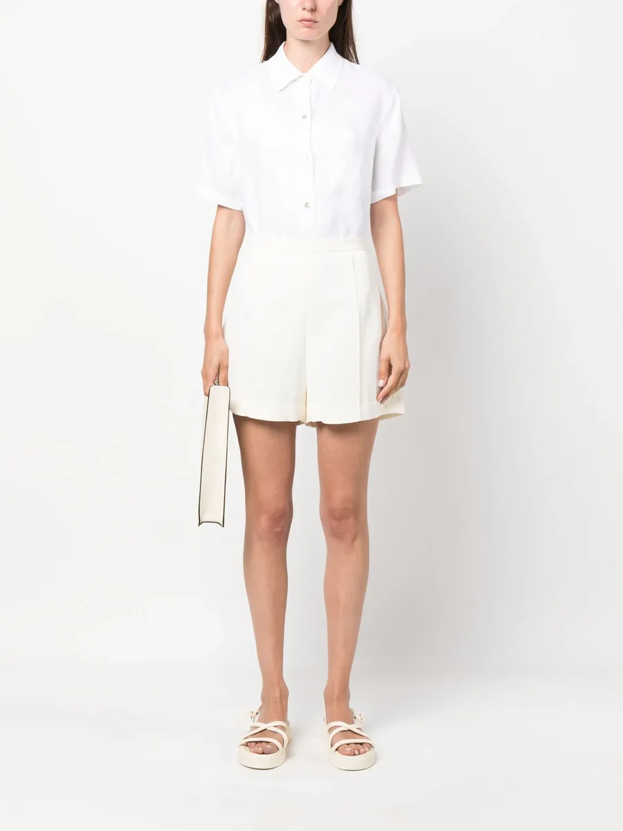 high-waisted pressed-crease shorts 4