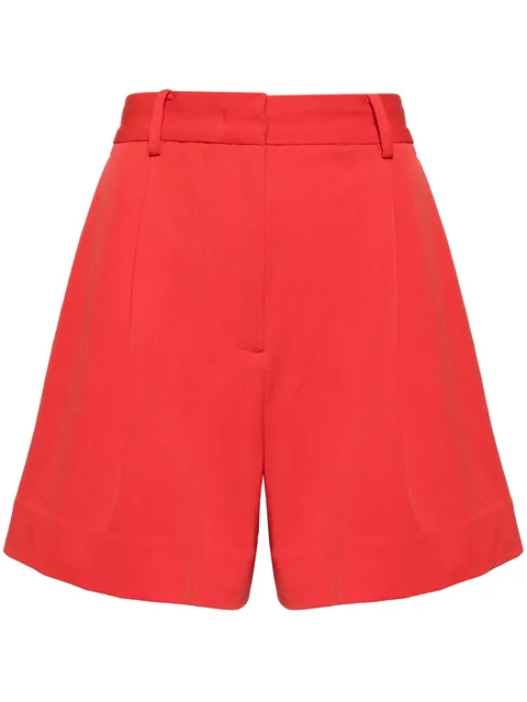 Heather pleat-detail shorts