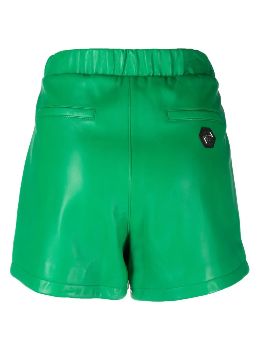 rhinestone-embellished leather shorts 4