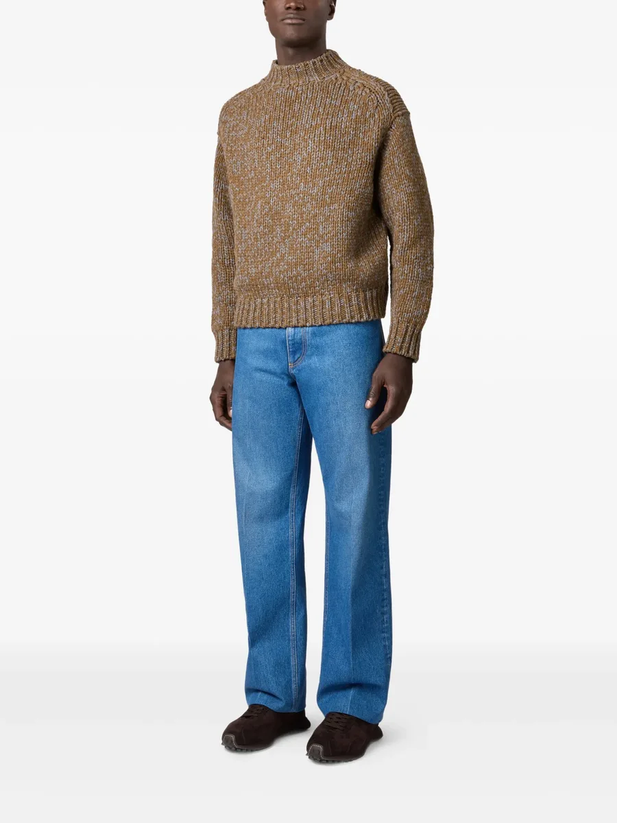leather-patch five-pocket jeans 3